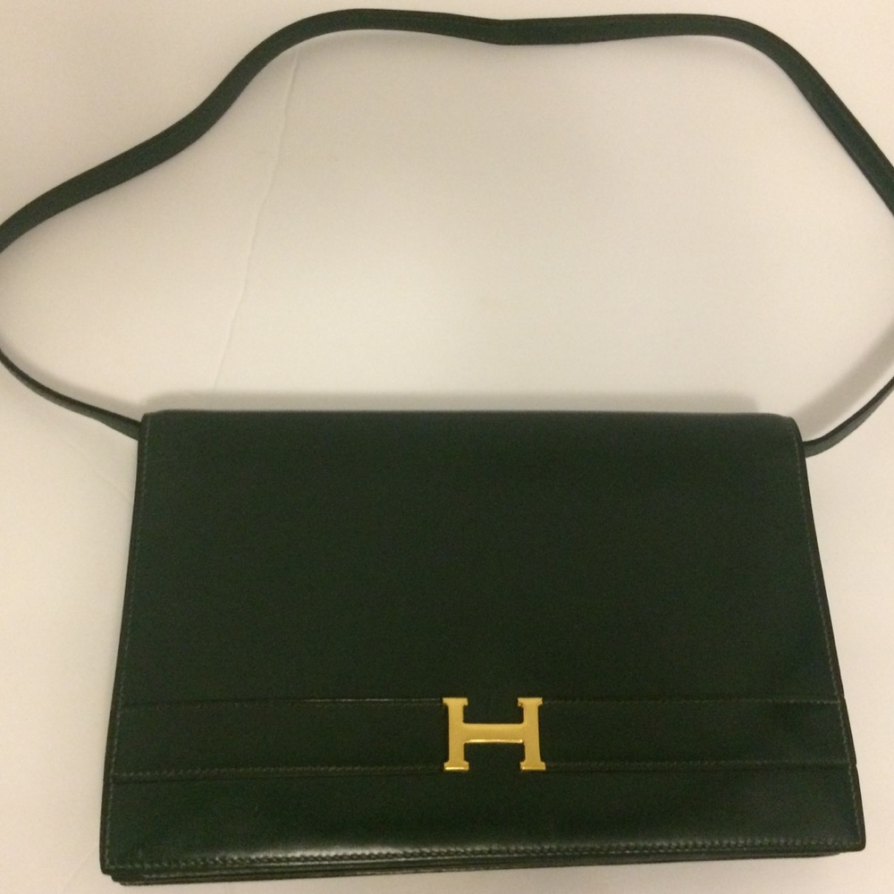 Hermes Vintage Green Shoulder Bag - Authentic